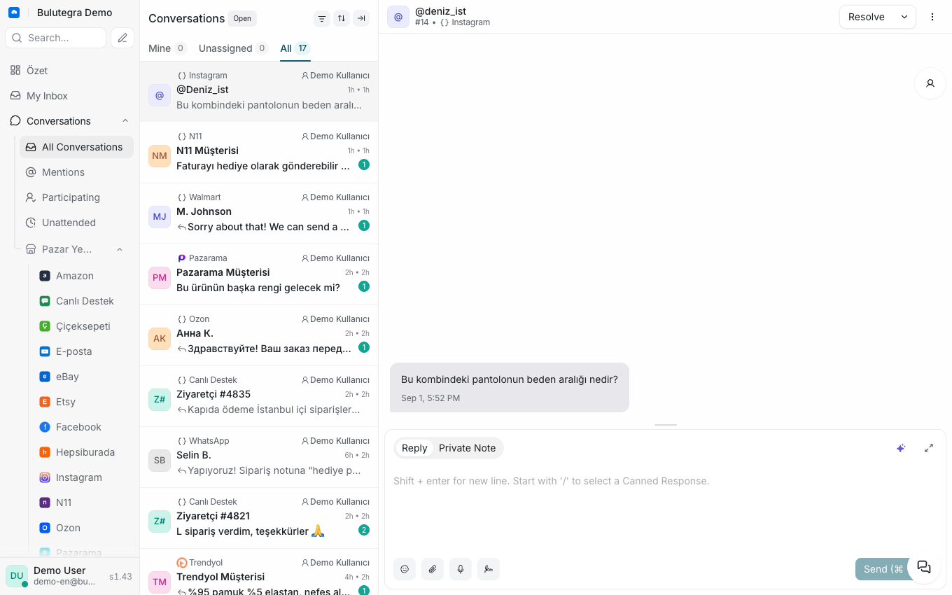 صندوق CRM — WhatsApp والبريد وأسئلة الأسواق في شاشة واحدة